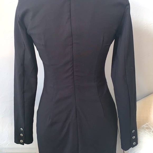 Zara Black Ruffle Mini Dress Size S - Picture 8 of 10